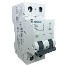 Disjuntor Bipolar Curva C Din 10a, 16a, 20a, 25a E 32a Siemens