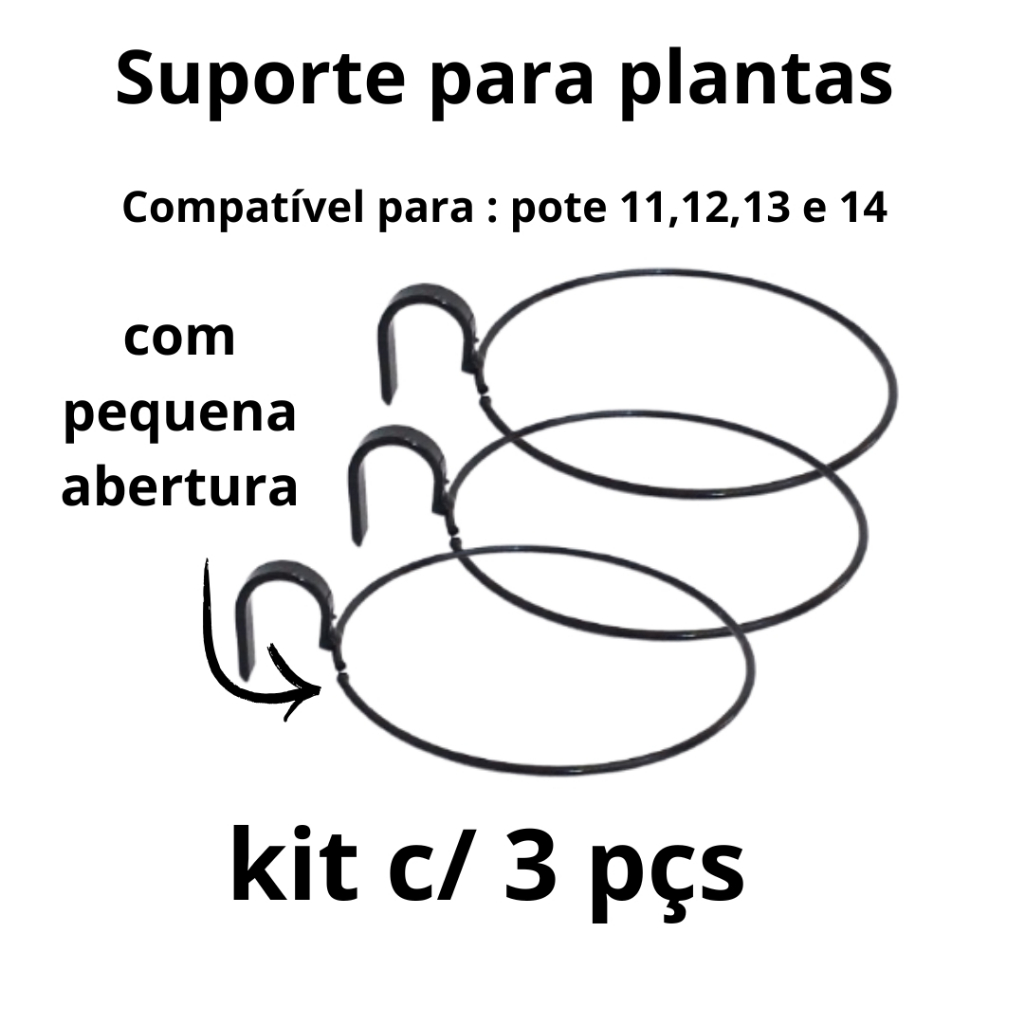 Kit c/3 Suportes para plantas em aramado Color em Oferta na Shopee