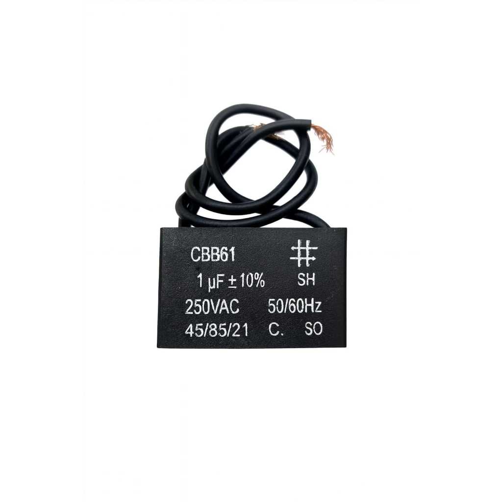 Capacitor de Partida CBB61 1µF 250V para Ventilador, Motor e Eletrodomésticos