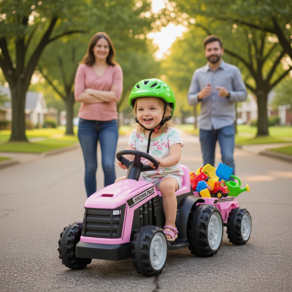 Imagem Mini Trator Infantil Eletrico Tratorzinho Elétrico de brinquedo para Criança 2 a 4 anos Passeio 6V
