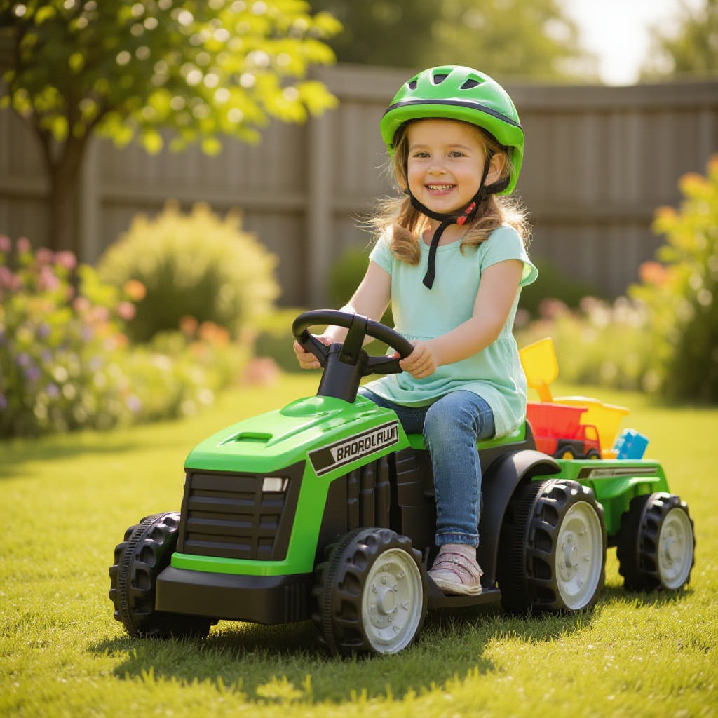 Imagem Mini Trator Infantil Eletrico Tratorzinho Elétrico de brinquedo para Criança 2 a 4 anos Passeio 6V