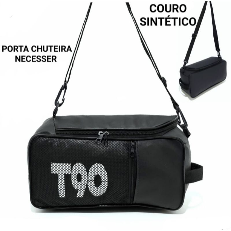 Porta chuteira Couro Nylon Bolsa Esportivo Academia Futebol Tênis 690