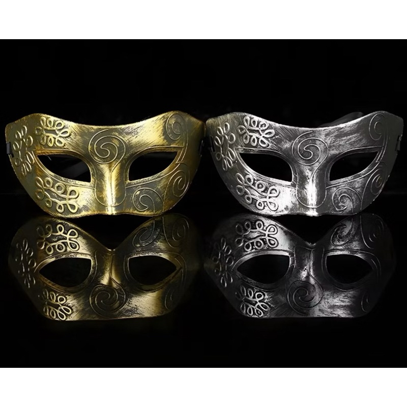 máscara baile festa carnaval cor dourada e prata