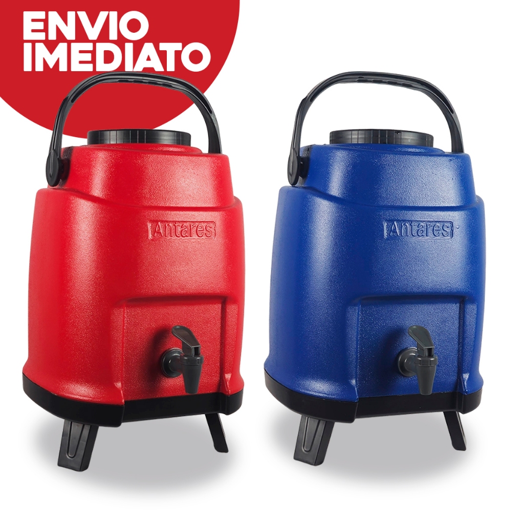 Botijão Térmico 08 Litros Garrafão Grande Com Torneira e Pé Bebida Quente Frio Gelado Sitio Camping