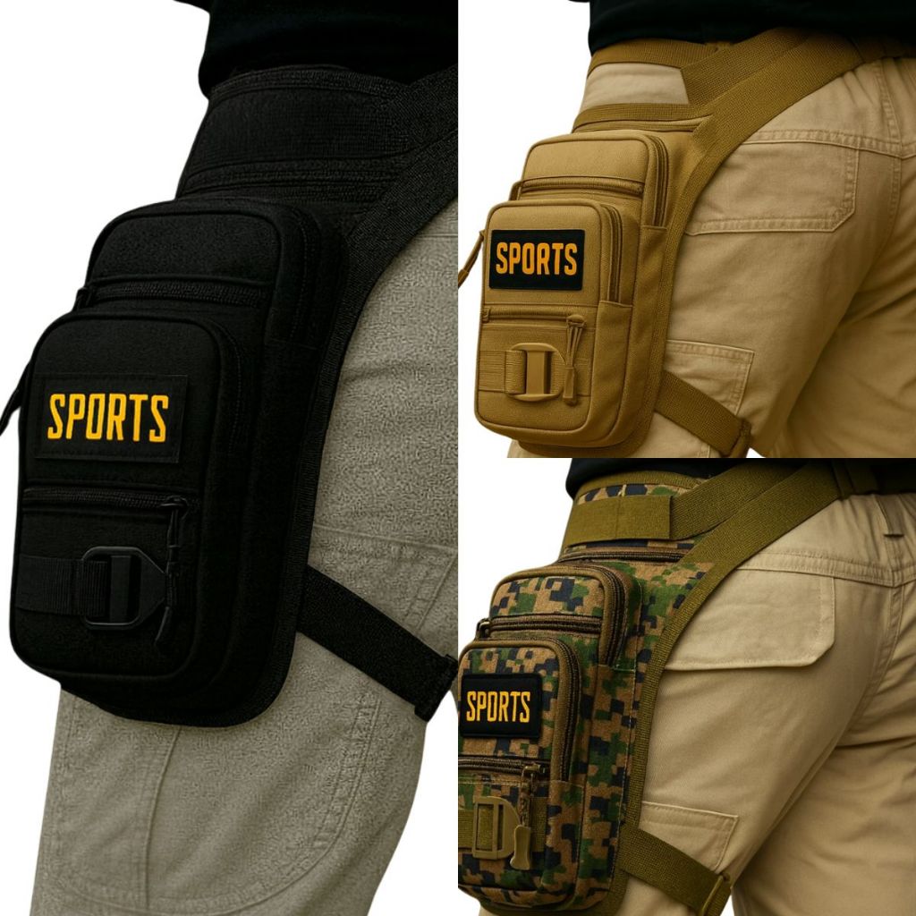 Pochete Cartucheira de Perna Motoboy Militar 5 Zíper