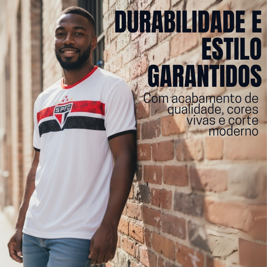 Camiseta São Paulo Masculina Torcedor Lançamento Oficial 2025 Licenciada Original Oficial Tricolor · foto 2