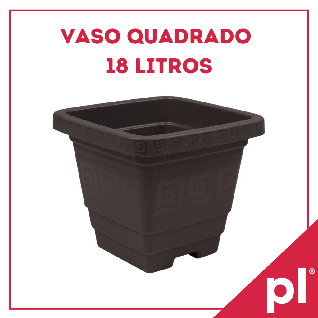Kit 4 Vasos Quadrado Grande 18L Em Plástico Resistente Para Horta Jardim Plantas Ervas Flores em Oferta na Shopee