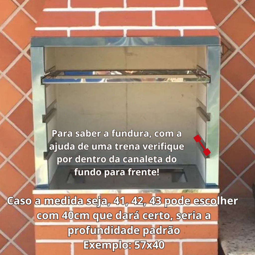 Grelha para Churrasqueira 40, 45, 46, 47 ou 48x40 Cabo de Aluminio Inox 430 — imagem 2 de 2