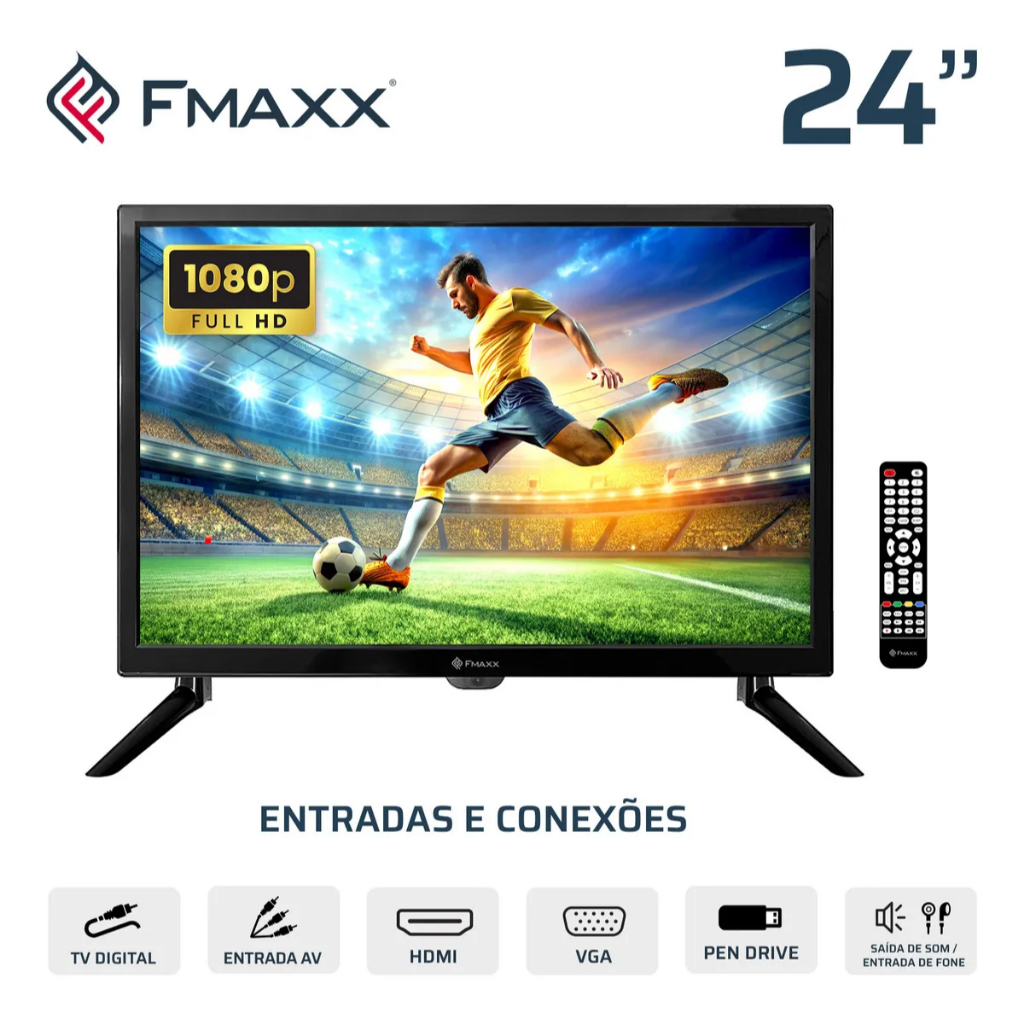 monitor Fmaxx Ft24 Led Fullhd Cor Preto em Oferta na Shopee