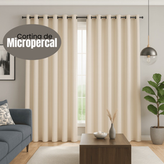 Cortina de Micro Percal para sala e quarto 8,00 largura x 2,40 altura em Oferta na Shopee