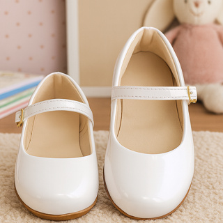 Sapatilha Infantil Branco Sapato Social Criança Menina Boneca Social Fechado Verniz Confortável em Oferta na Shopee