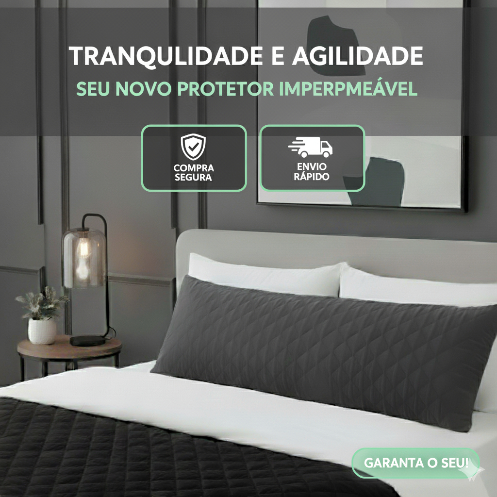 Capa Impermeável Travesseiro Corpo (Xuxão) 1,30x40 com Zíper – Proteção Anti Líquidos em Oferta na Shopee