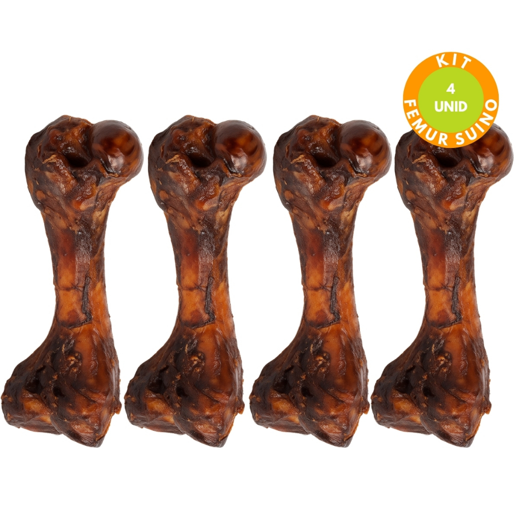 Osso Fêmur Suíno Defumado Natural Para Cães Médios e Grandes