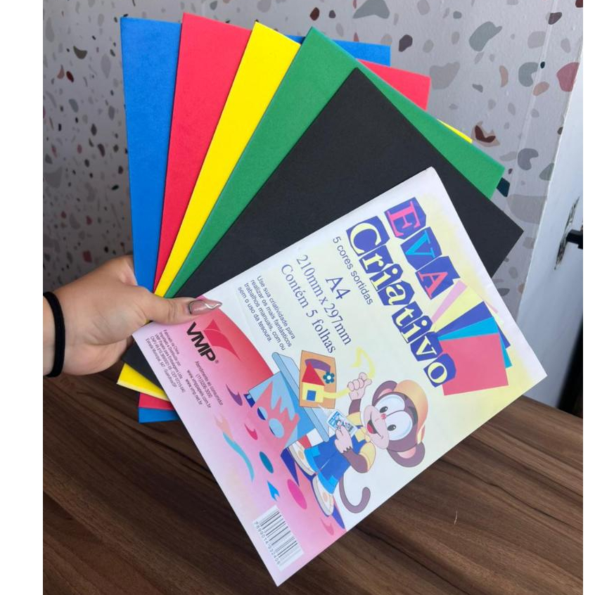 Pacote EVA Criativo A4 5 Cores Sortidas VMP 210mm x 297mm Escolar Artesanato em Oferta na Shopee