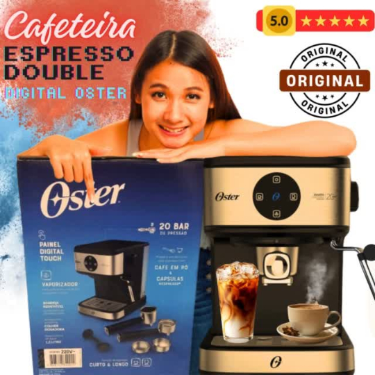CAFETEIRA ESPRESSO DOUBLE DIGITAL OSTER – CÁPSULA E PÓ |  MÁQUINA DE CAFÉ 127V / 220V .