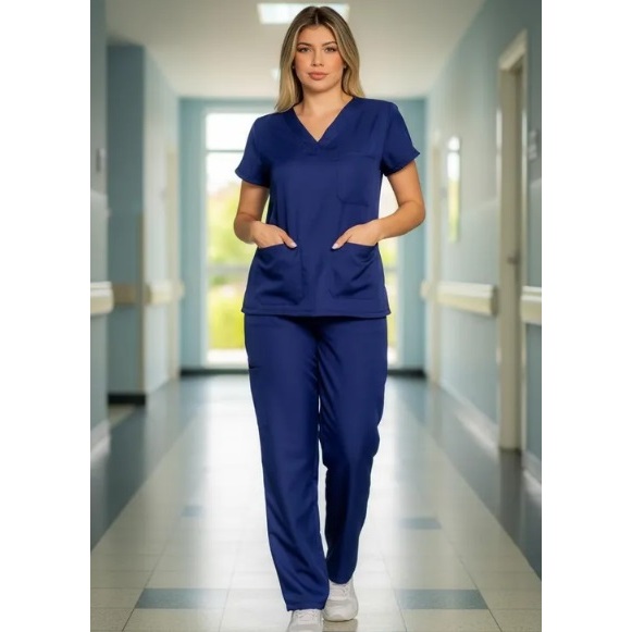 Pijama Cirúrgico Conjunto Hospitalar Não Amassa Scrubs Uniforme Profissional Unissex 10