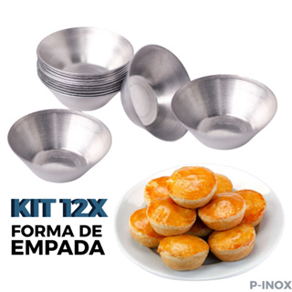 Kit 12 Unidades de Forma Forminha de Empada de Alumínio Polido de Tamanhos Variados em Oferta na Shopee