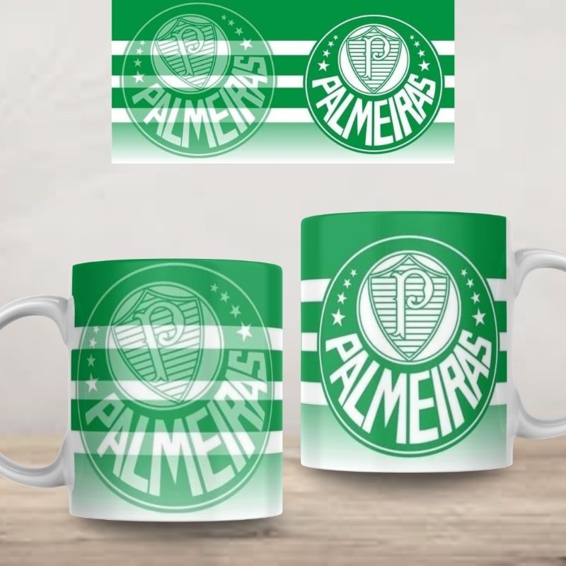 Caneca Personalizada Palmeiras Xícara 325ml Branca Cerâmica Porcelana Presente Lembrança