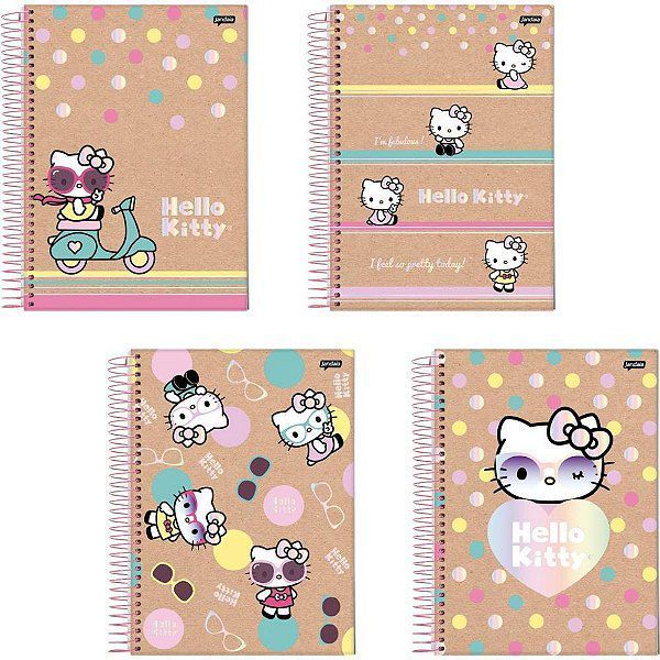 Caderno Espiral Universitário – HELLO KITTY KRAFT 80 FOLHAS- JANDAIA 2026 Folhas OFF WHITE em Oferta na Shopee