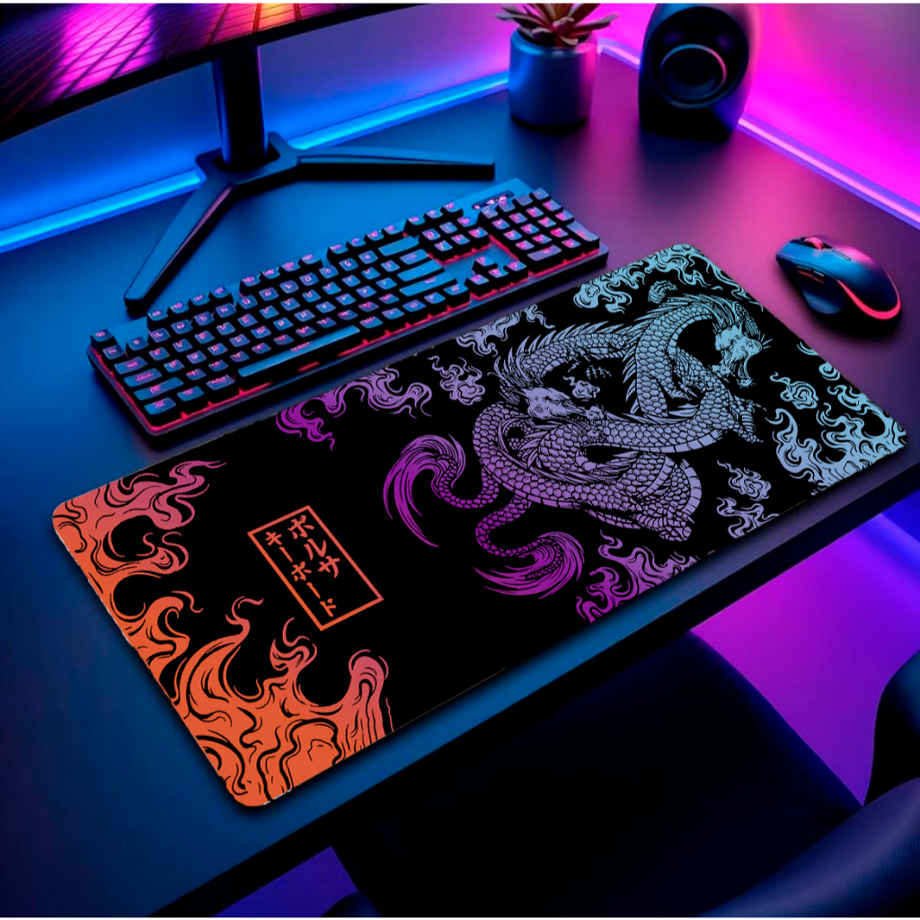 Mouse Pad Personalizado Gamer Grande RGB com Apoio Ergonômico Antiderrapante Alta Precisão