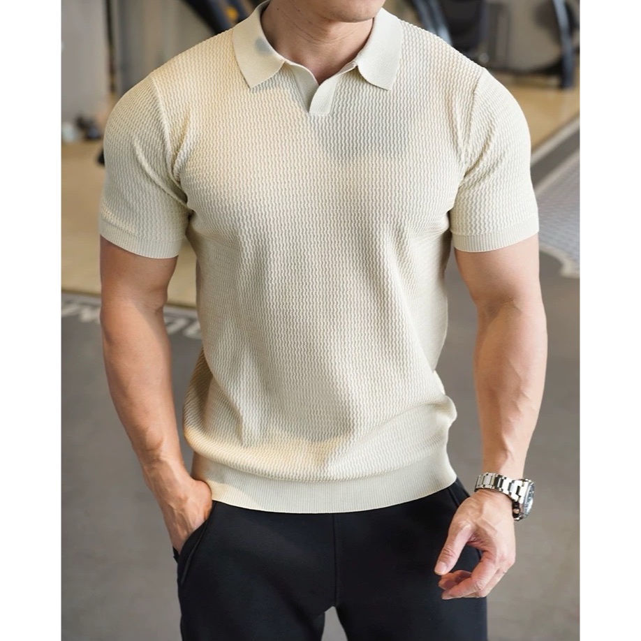 Estilo Old Money gola V | camiseta de tricô premium para trabalho e lazer
