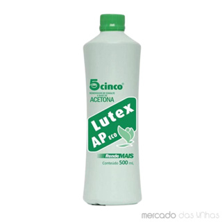 Acetona Removedor Lutex Ap Eco 500ml Cinco Para Unhas Manicure Pedicure em Oferta na Shopee