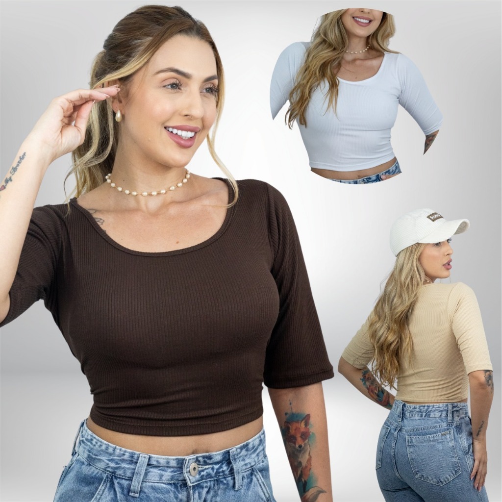 O que é Blusa Manga 3 4 Malha Canelada Camisetas Blusas? Guia e Onde Comprar | BuscaProdutos