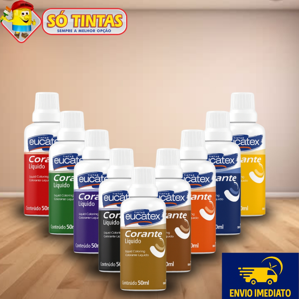 Corante Líquido Eucatex 50ml Bisnaga, Cores Vibrantes, Alto Rendimento, Para Tintas Acrílicas e PVA em Oferta na Shopee