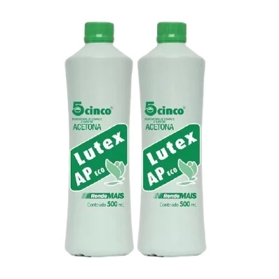 Kit c/ 2 Acetona Lutex ap cinco 500 ml removedor de esmalte em Oferta na Shopee