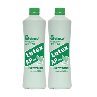 Kit c/ 2 Acetona Lutex ap cinco 500 ml removedor de esmalte em Oferta na Shopee