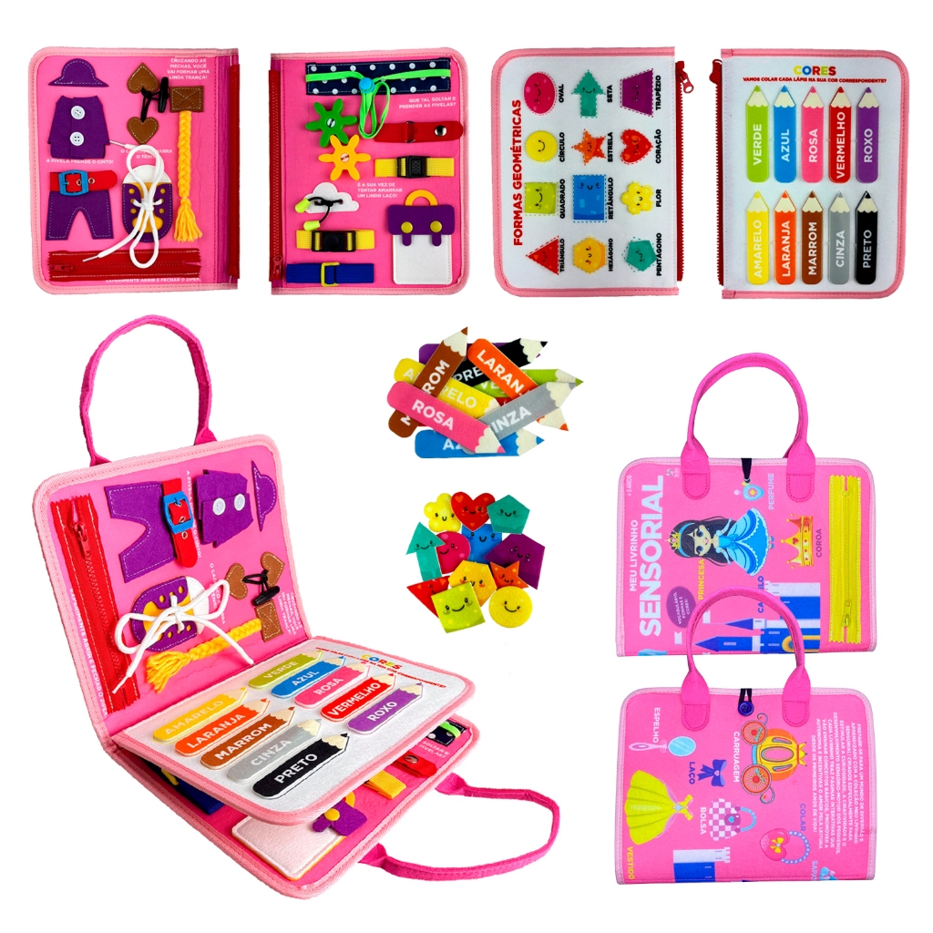 Livro Educativo Montessori: Meu Livrinho Sensorial Maleta Educativa - Princesas em Oferta na Shopee