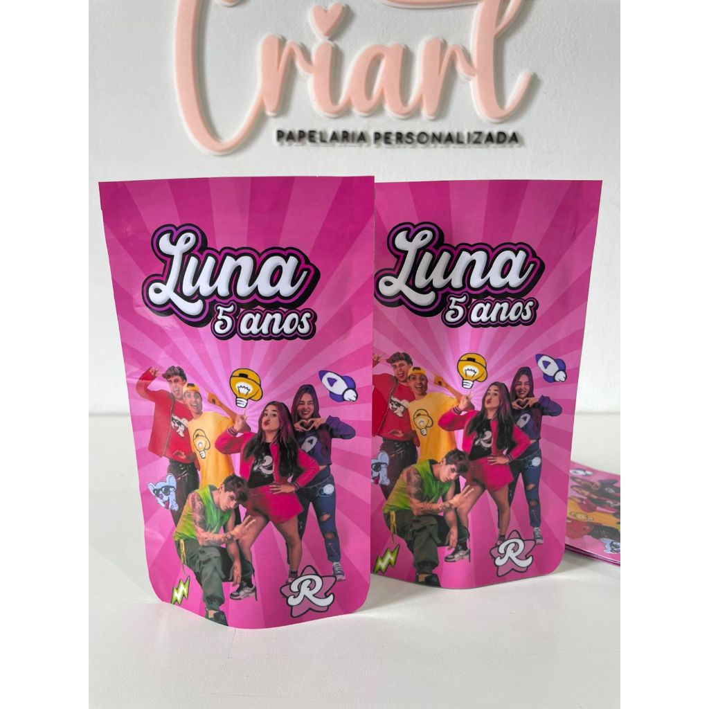 Saquinho Metalizado Grupo dos Rosas/Lembrancinha Emilly Vick em Oferta na Shopee