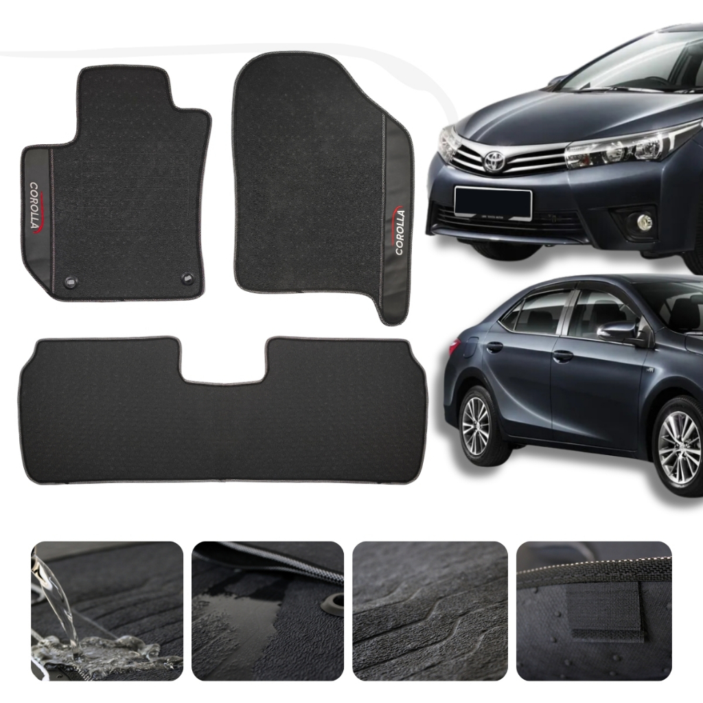 Tapete Do Corolla 2008 a 2017 Tapete Premium Jogo de Tapete 3 Peças Tapete Preto Inteiriço