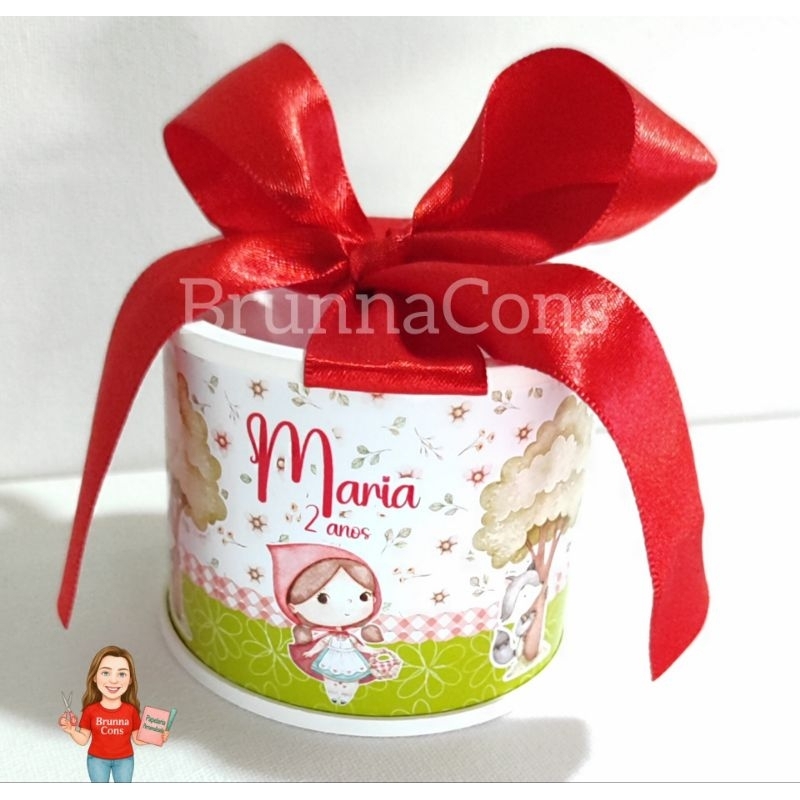Tubolatas Personalizadas 5x6-CHAPEUZINHO VERMELHO-Lembrancinha Maternidade/Aniversário/Festa Infantil