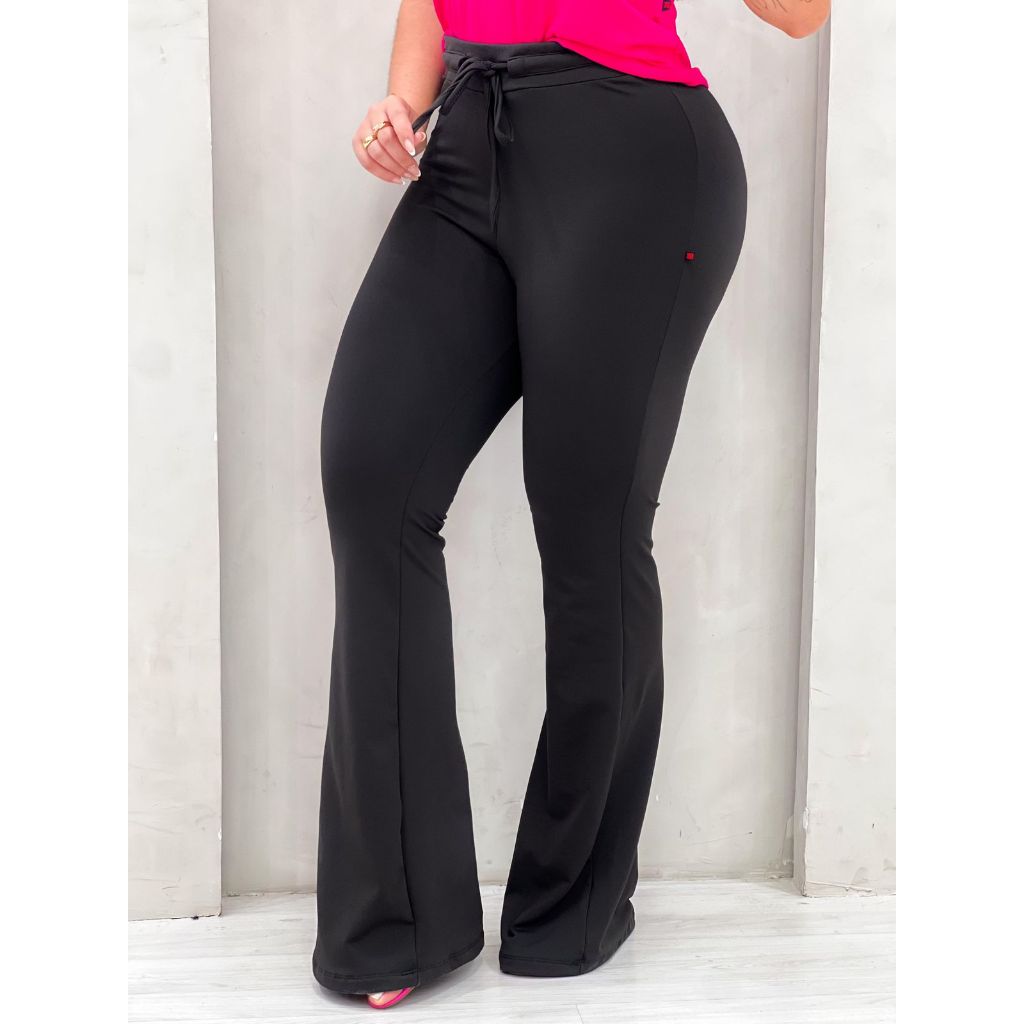 Calça Pantalona Suplex Flare Plus Size Feminina Zero Transparência  Confortável Academia e Dia a Dia em Oferta na Shopee