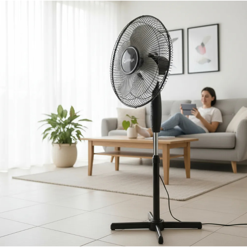 Ventilador de Coluna 3 Pás Compacto - Preto