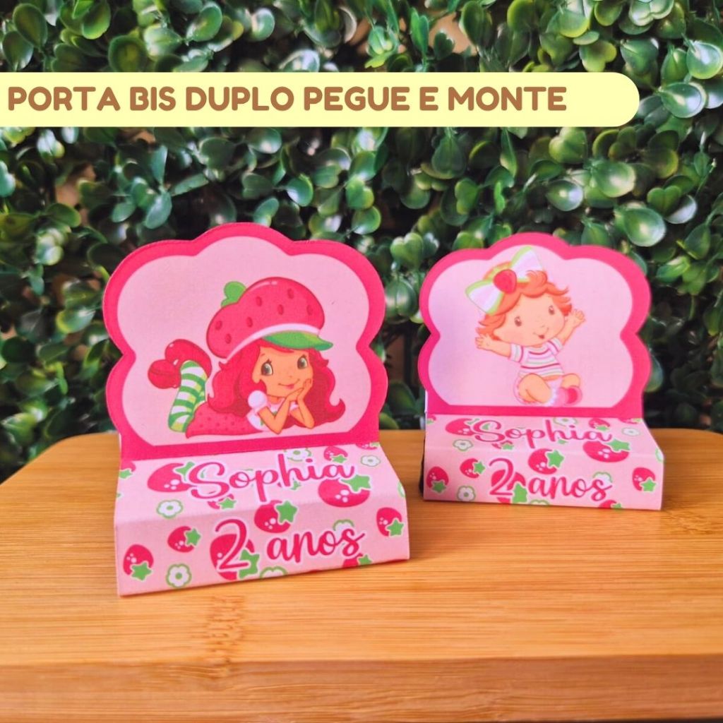 Porta Bis Duplo MORANGUINHO | Lembrancinhas personalizadas | Mimos | Aniversário infantil | (PEGUE E MONTE)