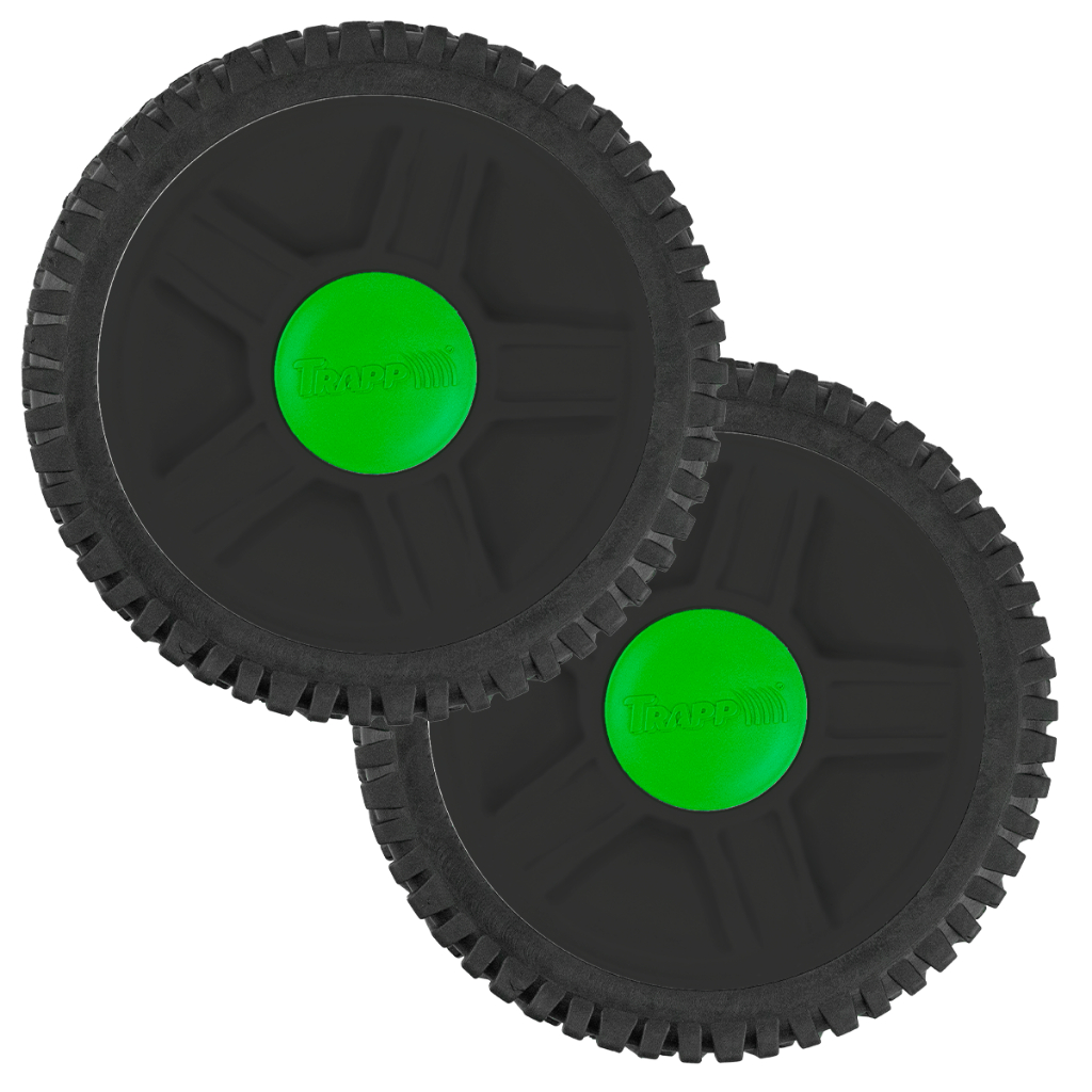 Kit 02 Rodas Dianteiras 8 Polegadas com Calotas Cortador Grama Trapp Rm