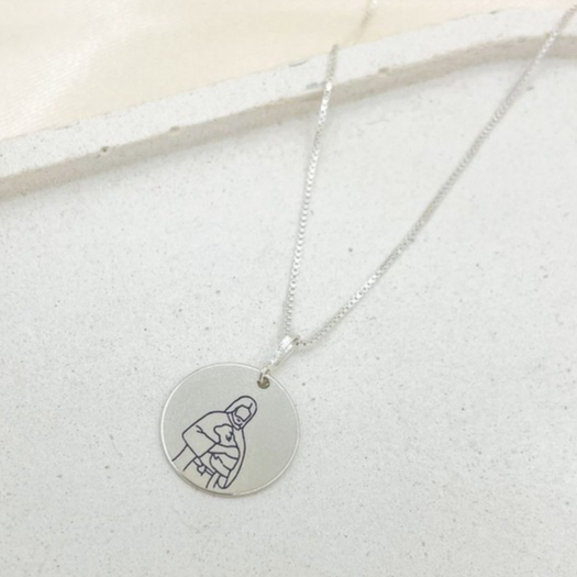 Colar Feminino de Prata 925 Legítima Jesus e a Ovelha l SemiJoias