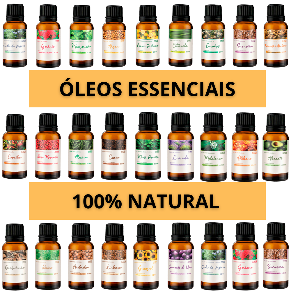 Imagem Óleo Essencial para Aromaterapia 100% Puro e Natural Linha Completa
