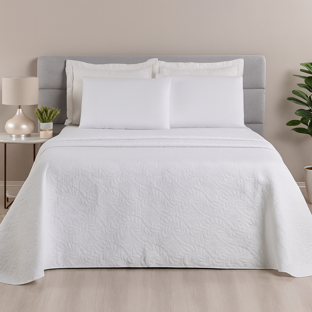 Kit Cobre Leito Colcha Casal Queen King Solteiro Matelado Toque Macio e Acabamento Elegante