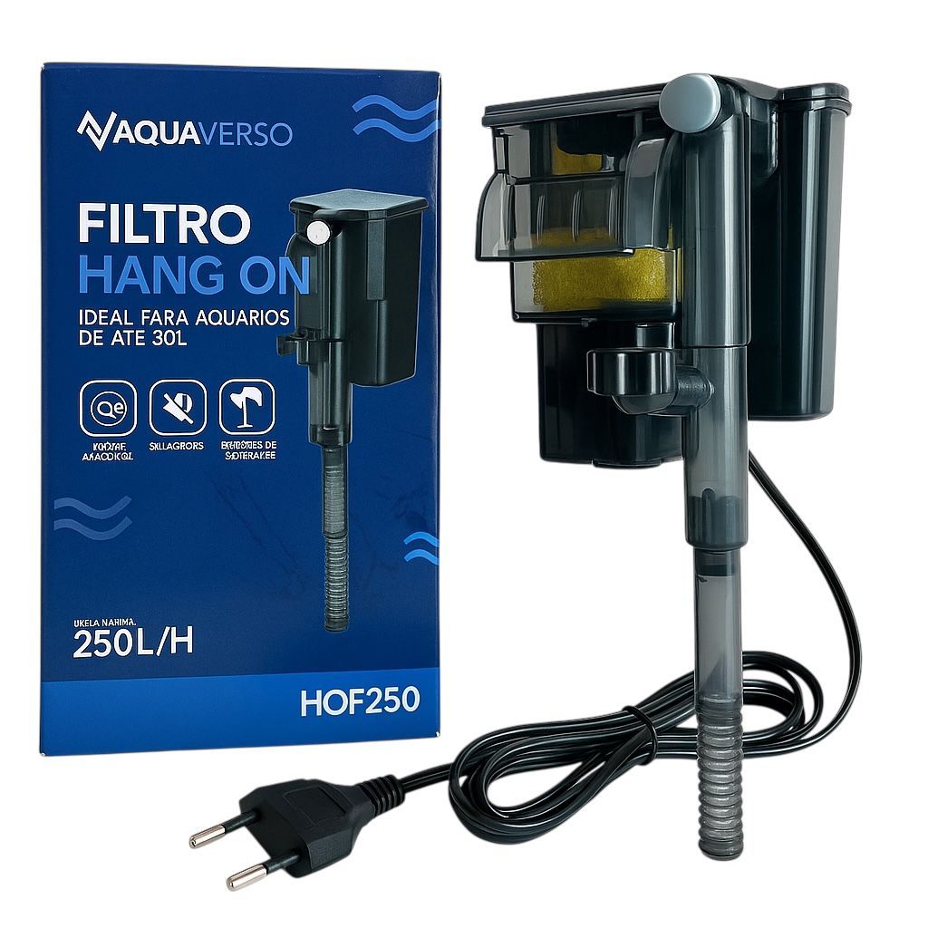 HOF-250 Filtro Externo hang-on Mini Aqua HF-200 250l/h p/ Aquários de 10L 20L 35L Xp-06 110v/220v em Oferta na Shopee