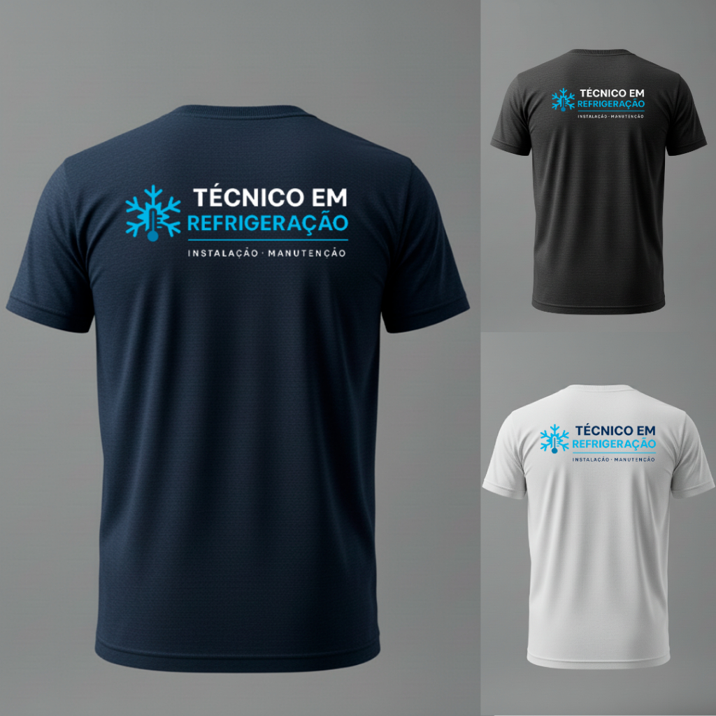 Camiseta Básica 100% Algodão Uniforme Técnico Refrigeração em Oferta na Shopee