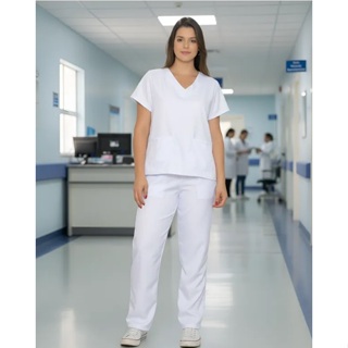 Pijama Cirúrgico Hospitalar Scrubs Uniforme Enfermagem Unissex 10 em Oferta na Shopee