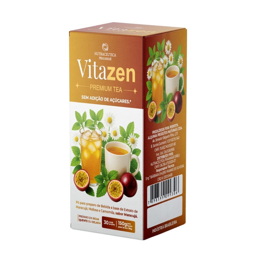 Vitazen Chá Em Pó Para Preparo de Bebida - 150g Sabor Maracujá