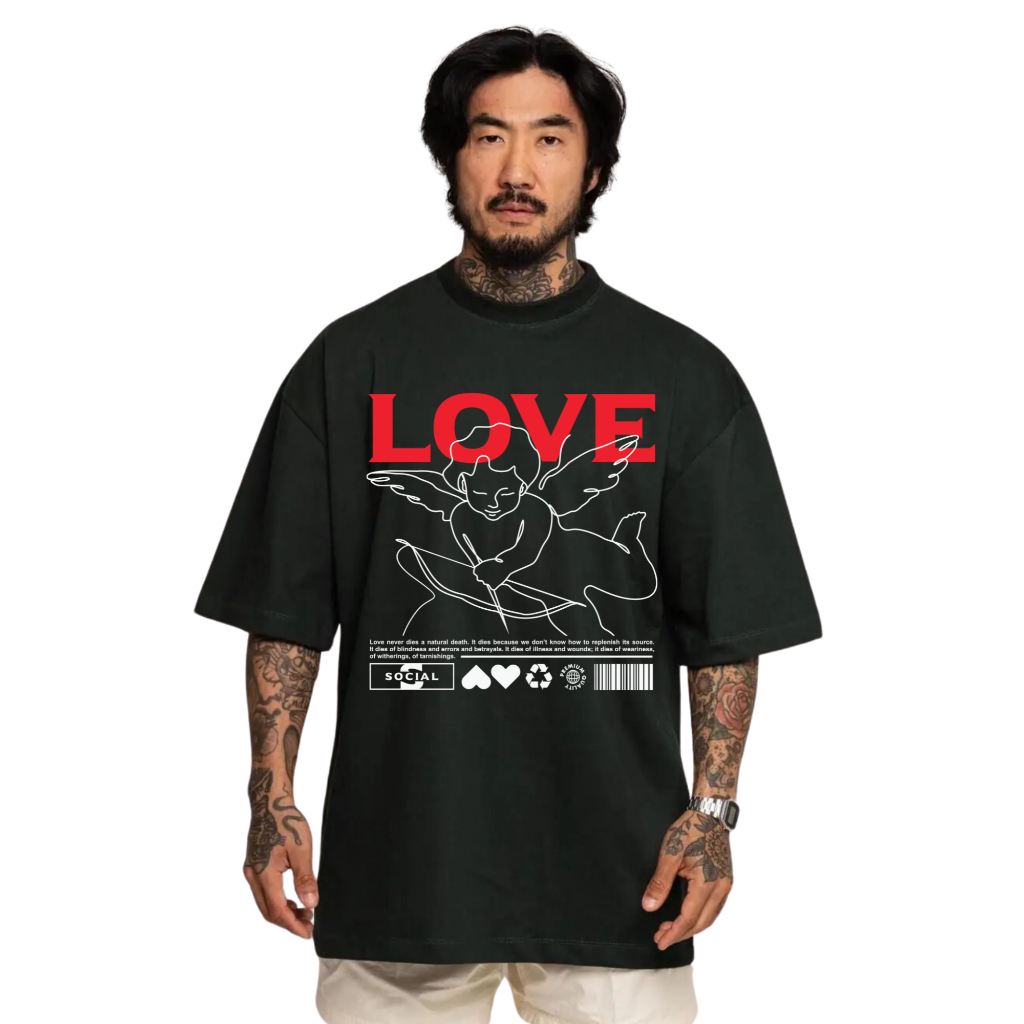 Blusão Oversized masculina+Estampas Variadas na Cor Preta Unissex Confortavél 100% Algodão Treino  Academia toque leve