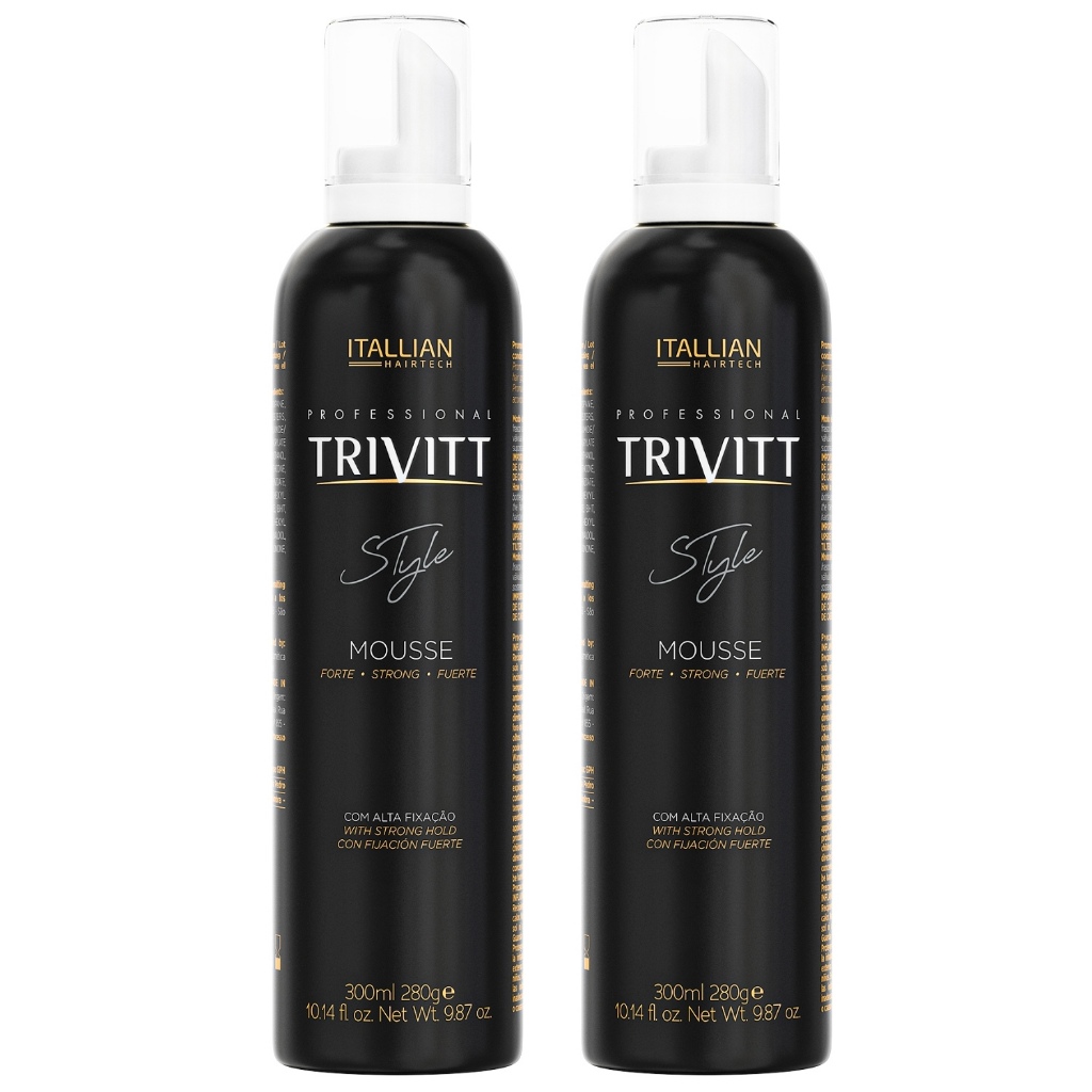 Kit 2 Mousse Style Itallian Color Trivitt 300ml Penteados em Oferta na Shopee
