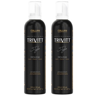 Kit 2 Mousse Style Itallian Color Trivitt 300ml Penteados em Oferta na Shopee