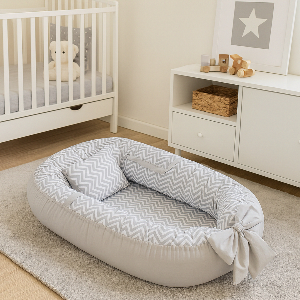 Ninho Redutor Berço Portátil com Almofada Enxoval Bebe Recém Nascido Menina Menino Safari Rosa Azul