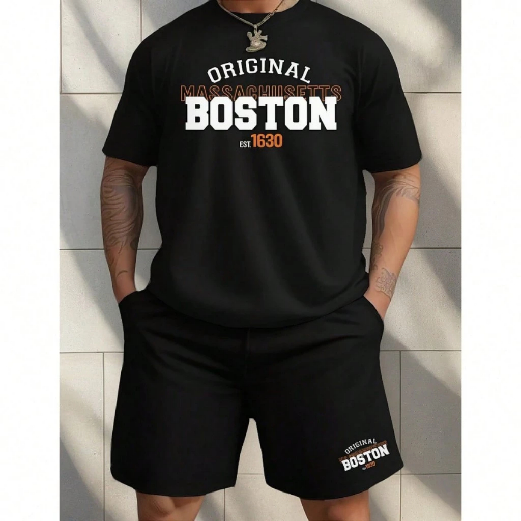 Kit Camiseta e Short Tectel Masculino Conjunto Verão Confortavel Estilosa Moderna Casual Tendencia